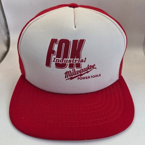 Vintage Milwaukee Power Tools Fox Industrial Trucker Snapback Hat OSFA